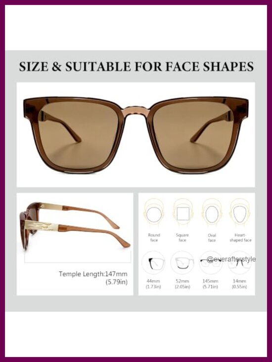 Square Sunglasses Polarized UV400 for Men Women Flame Detail Driving main image 3